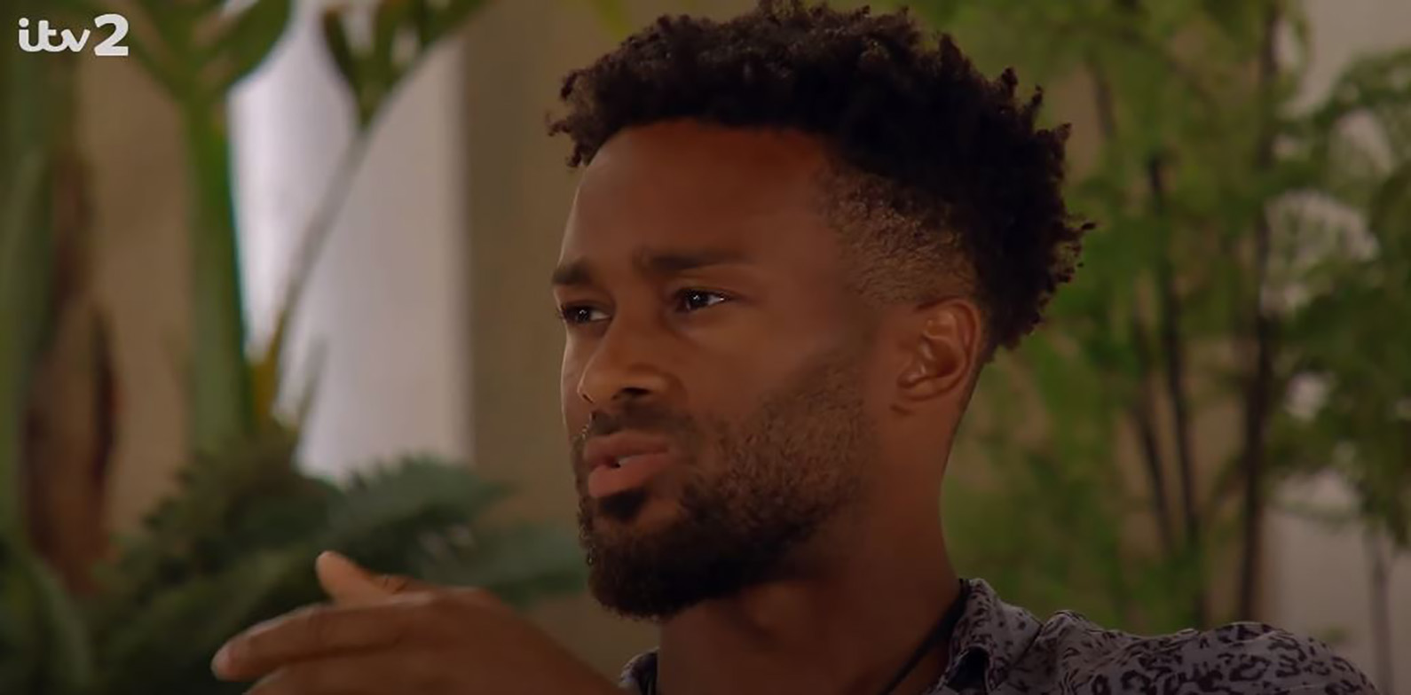 Love Island stars Faye and Teddy row