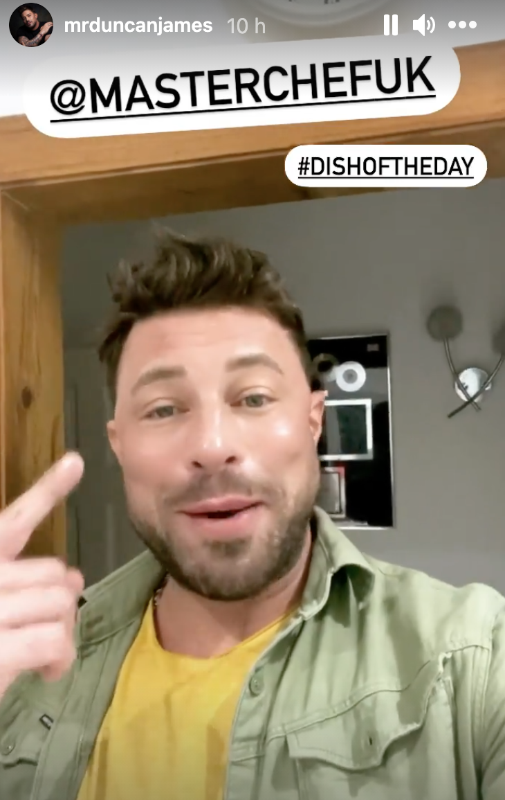 Celebrity MasterChef star Duncan James smiles as he explains 'eyebrow gate' 