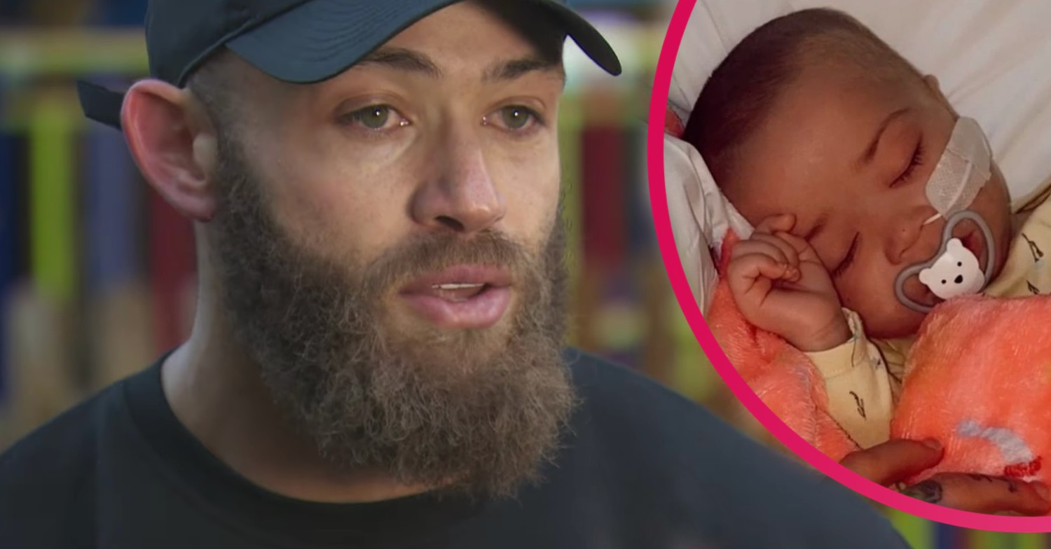 Ashley Cain with inset of daughter Azaylia Cain