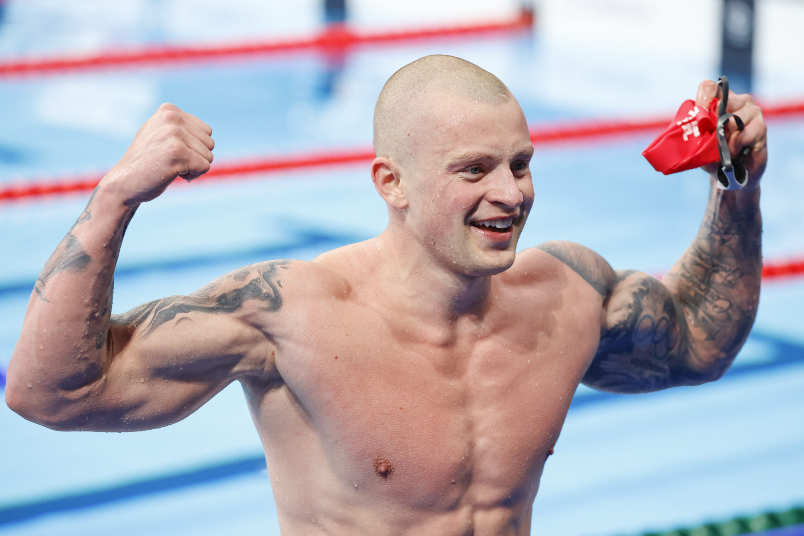 Adam Peaty in the pool at the Tokyo Olympics