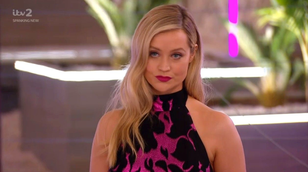 Love Island 2022 host Laura Whitmore looking glamarous on the show last year