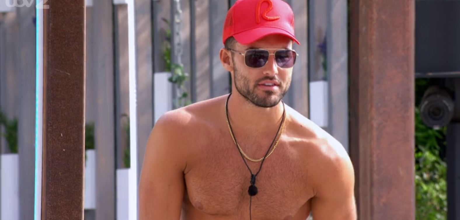 Love Island star Liam during the baby challenge