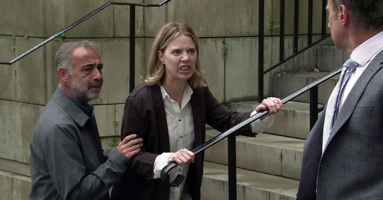 Abi is devastated by the verdict and teams up with Seb Franklin's dad to get revenge