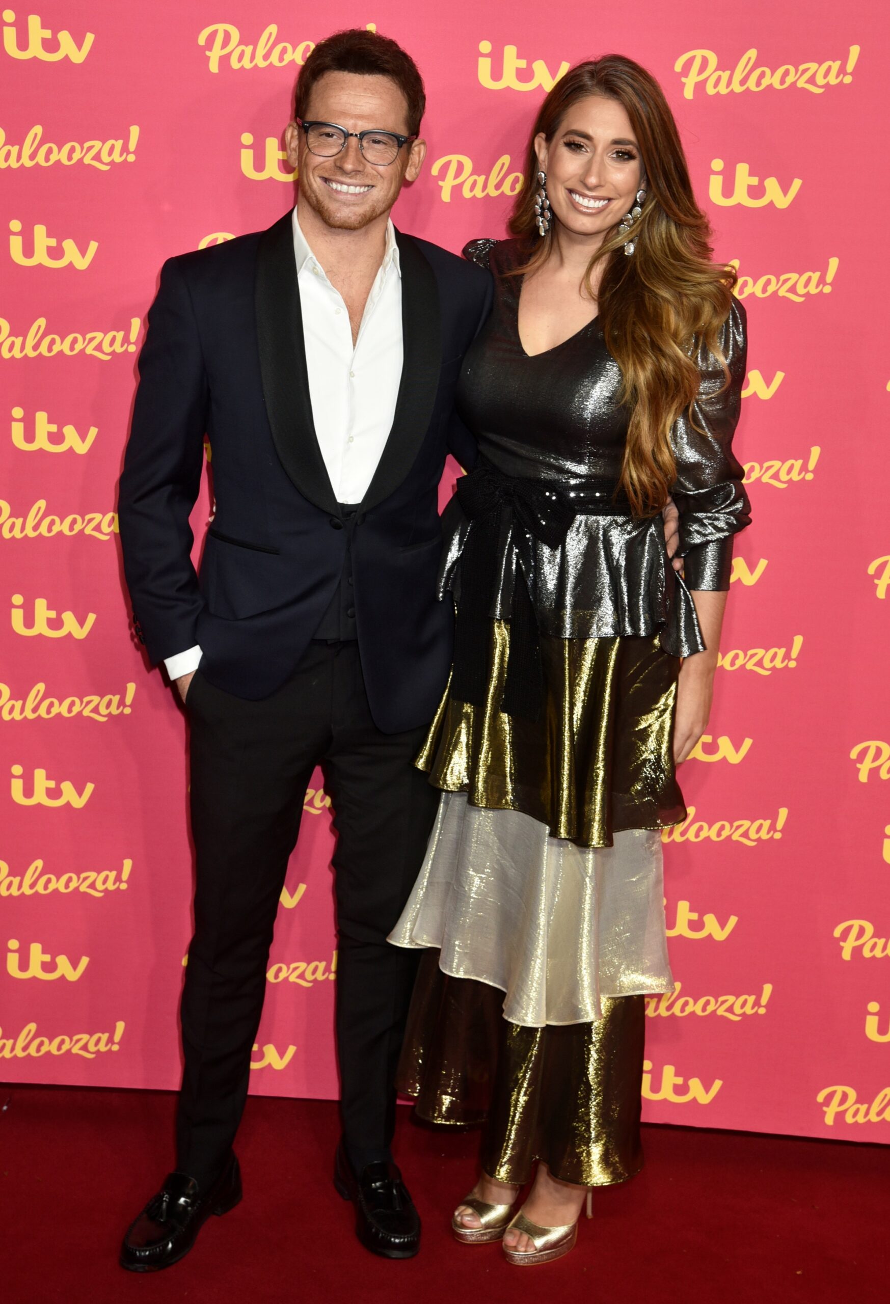 Celebrity MasterChef star Joe Swash with Stacey Solomon on the red carpet