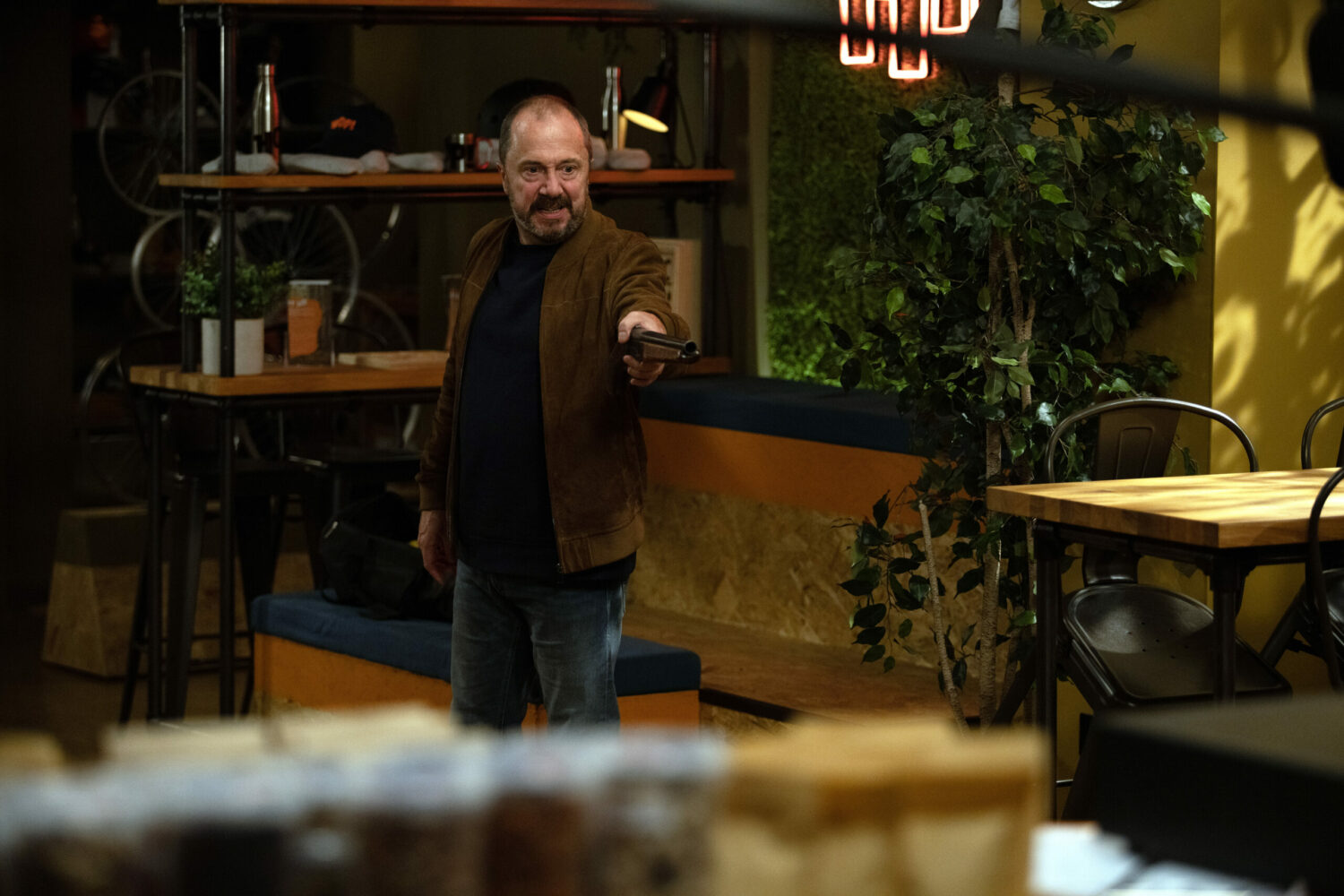 Emmerdale David: Russ with a gun