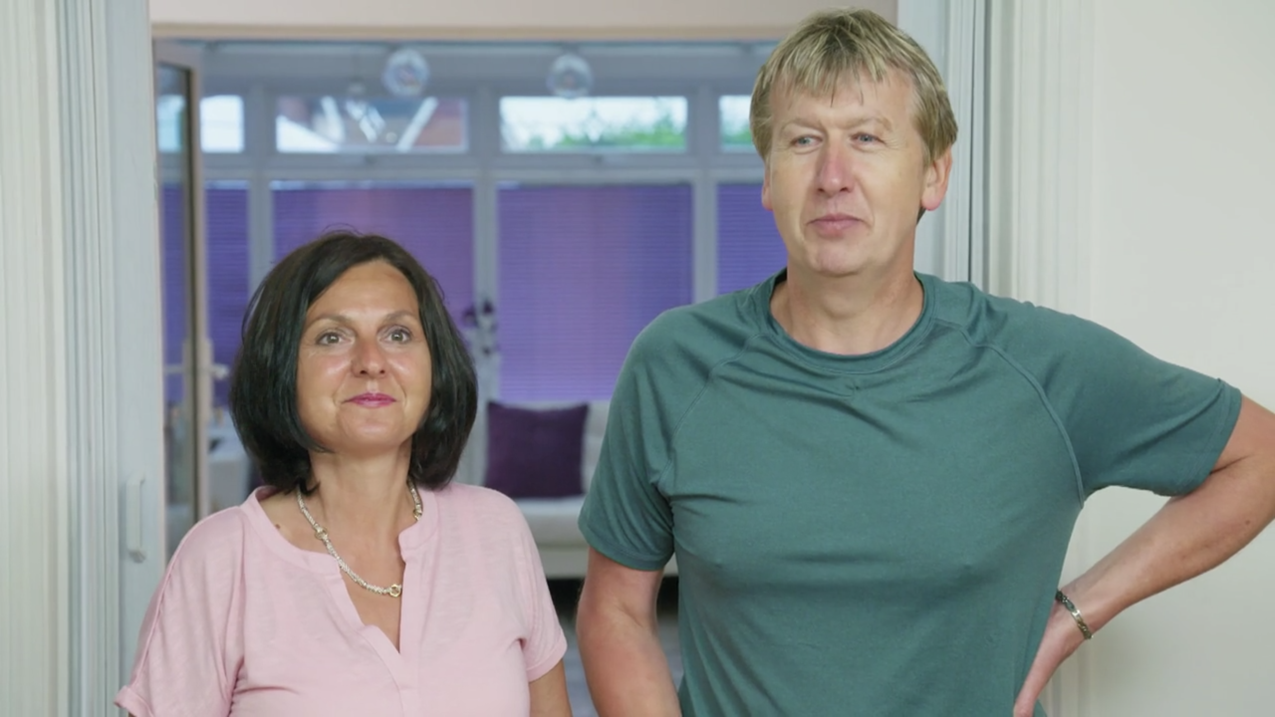 Teresa and Andrew see their transformed room on Changing Rooms