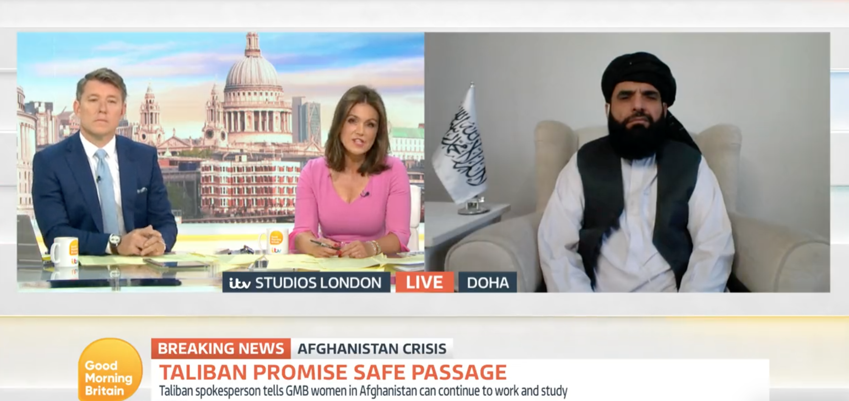 On GMB today Susanna Reid interviewed a member of the Taliban