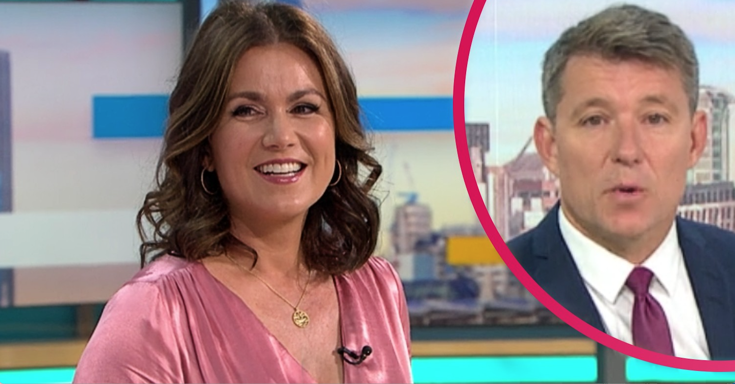 Susanna Reid smiles on GMB today alongside Ben Shephard