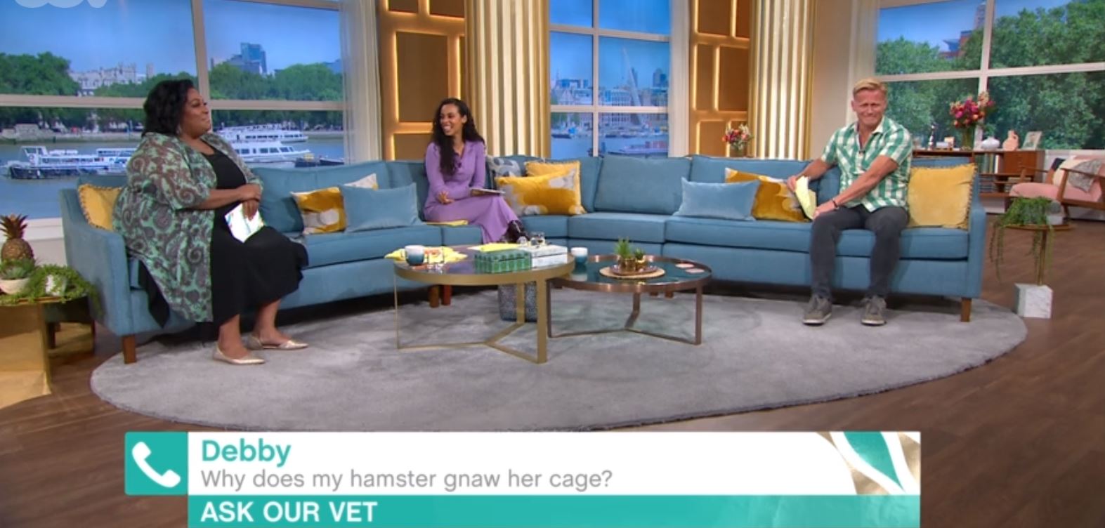 This Morning vet Dr Scott Miller laughing on the show