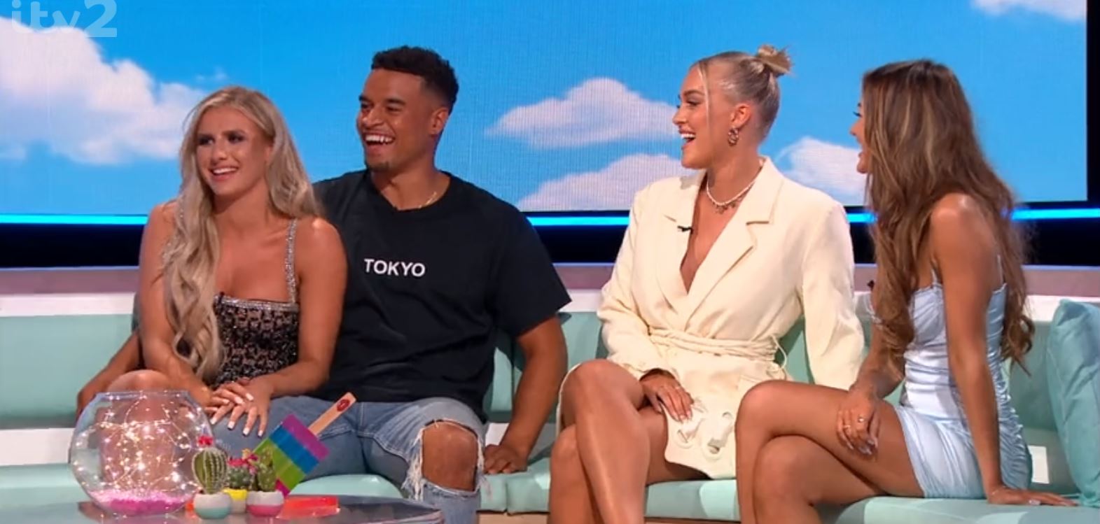 Love Island stars Chloe, Toby, Mary and Abi during reunion 2021