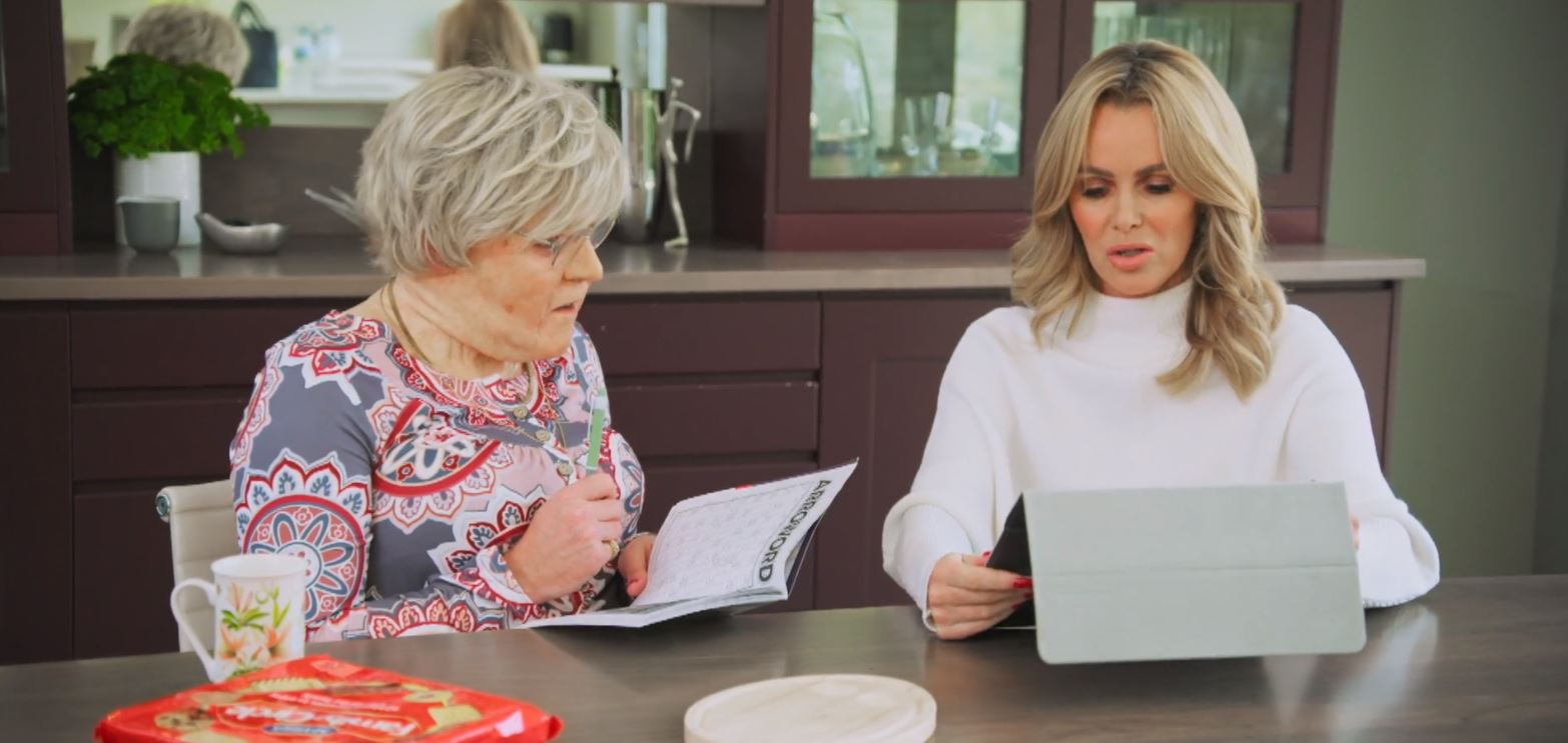 Leigh Francis as Myrtle and Amanda Holden on The Holden Girls