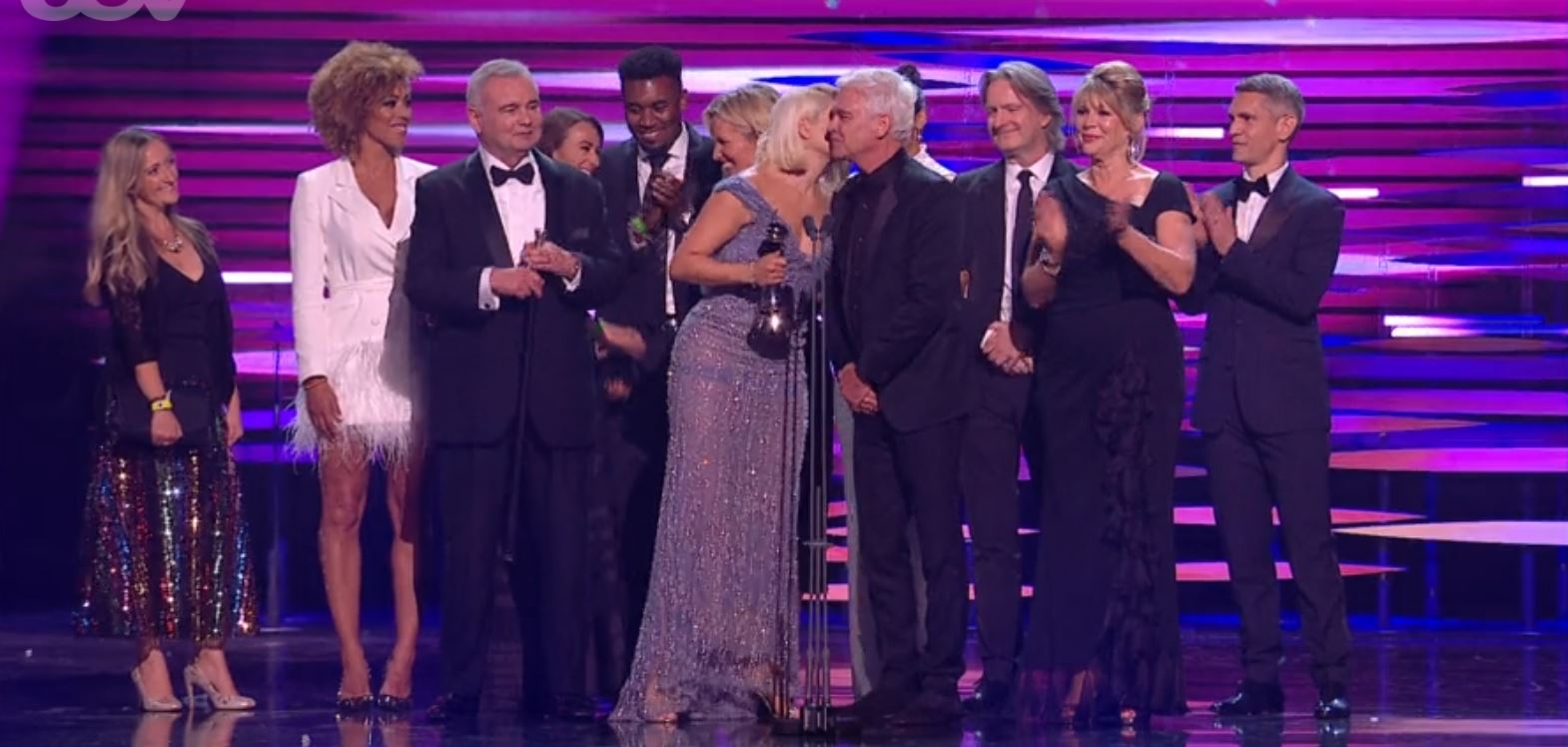 Holly Willoughby and Phillip Schofield on stage at the NTAs