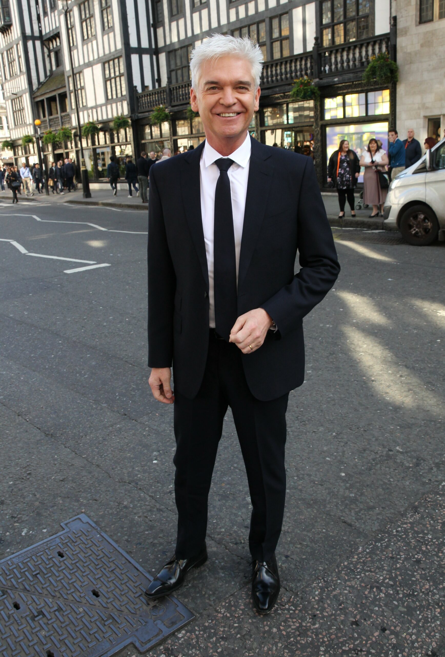 The Cube host Phillip Schofield smiles for cameras