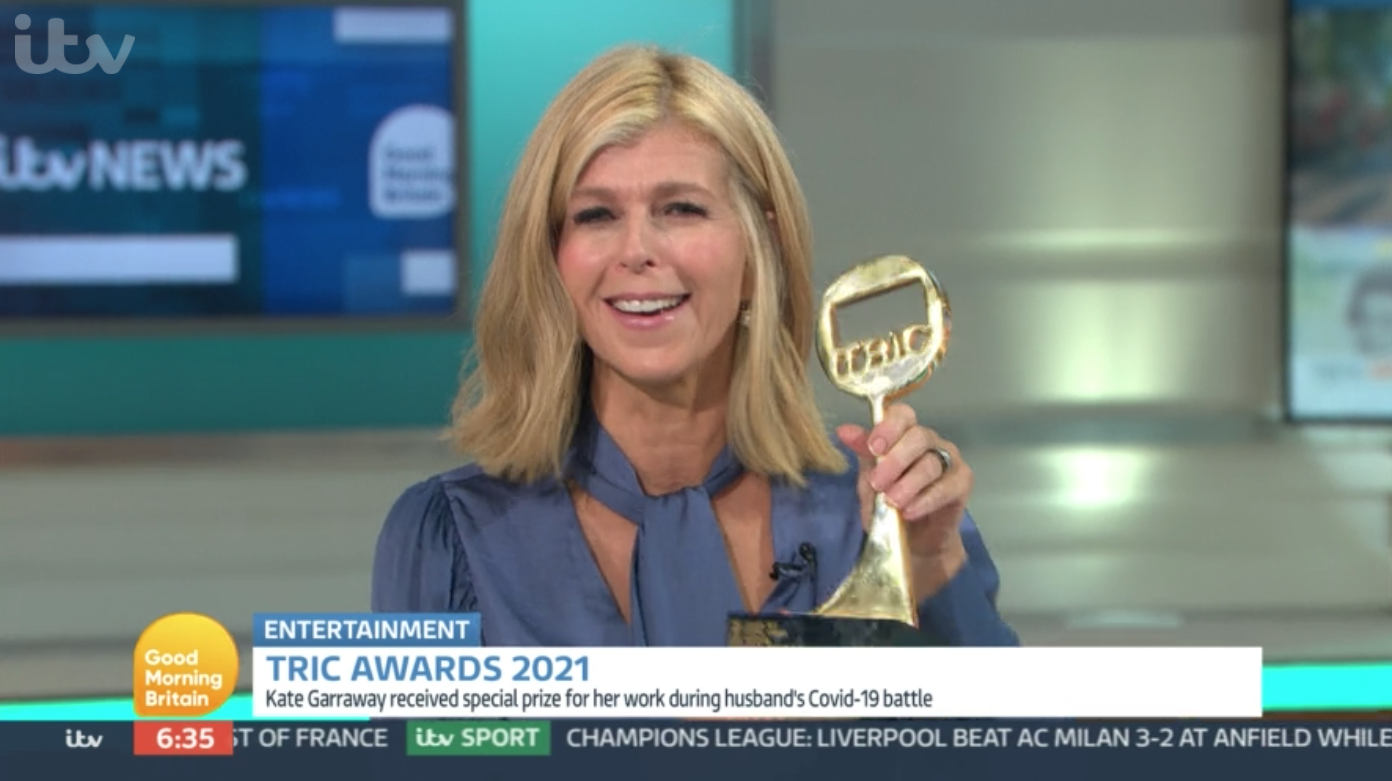 Kate Garraway on GMB celebrated her win at the TRIC Awards