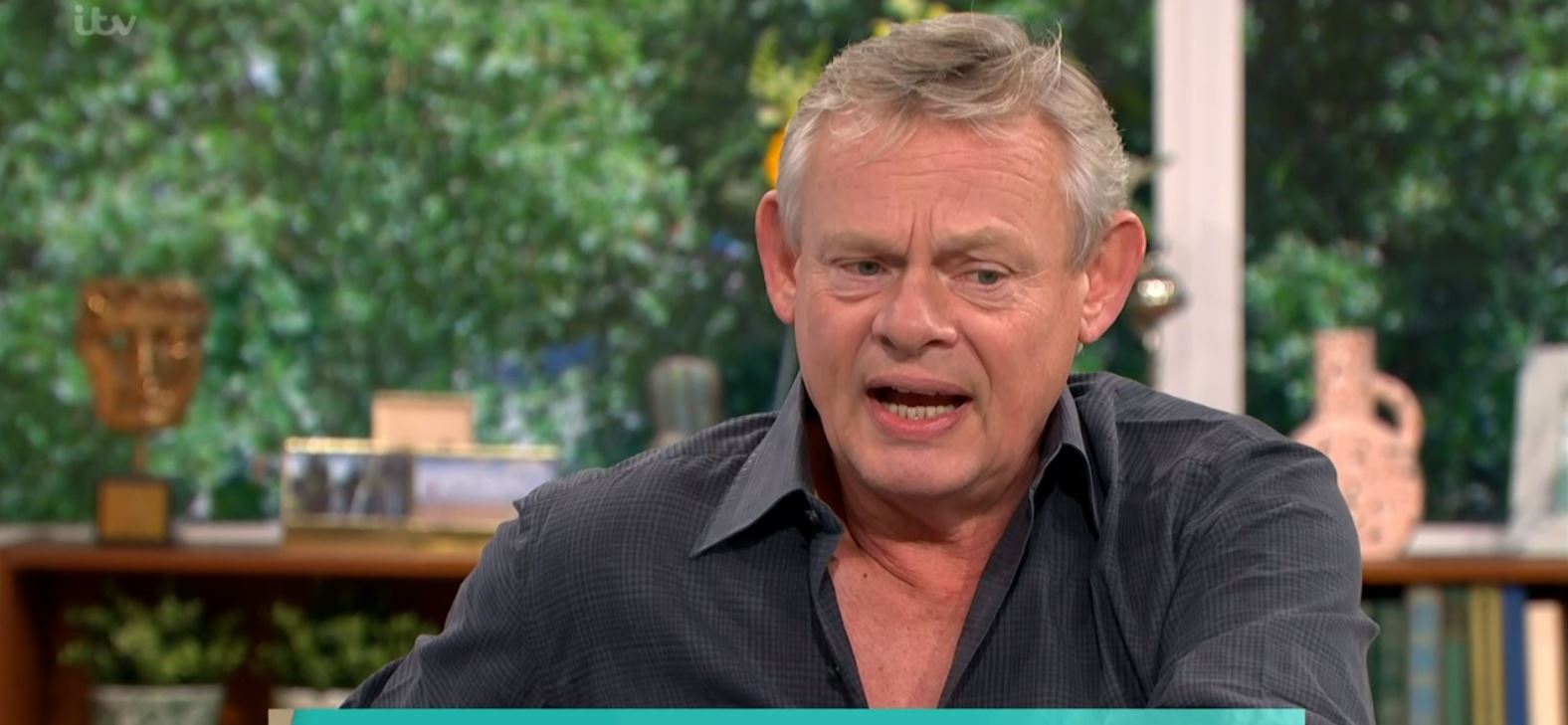 Martin Clunes swears on This Morning today