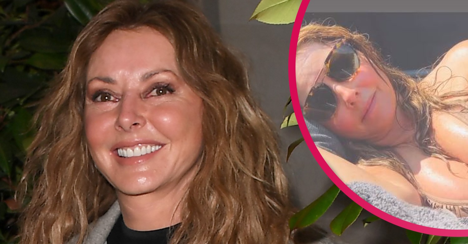 Carol Vorderman poses in a bikini on Instagram