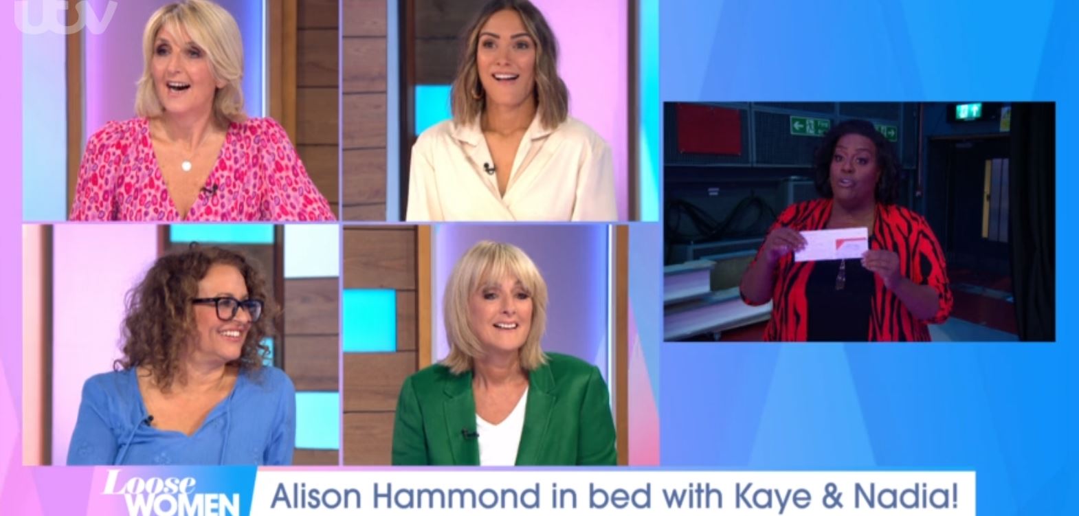 Kaye Adams and Nadia Sawalha joke on Loose Women