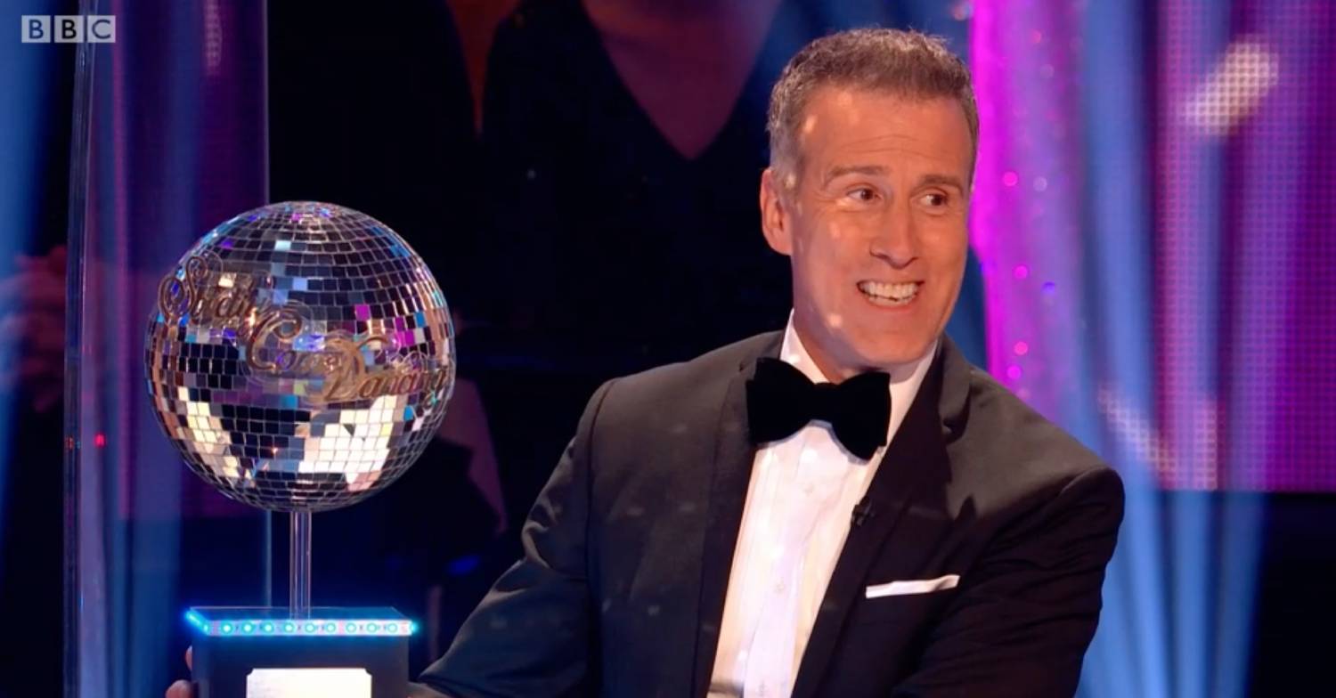 Anton du Beke with the Glitterball trophy