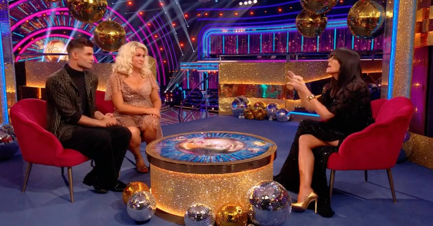 Aljaz Skorjanec and Sara Davies with Claudia Winkleman