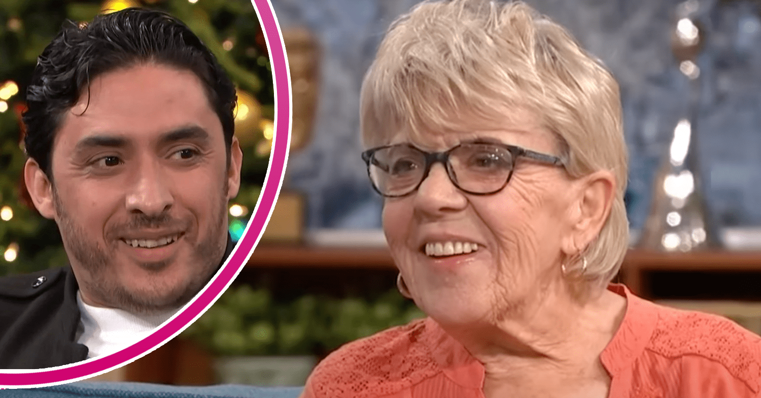 Mohammed in a circle and Iris smiling on This Morning