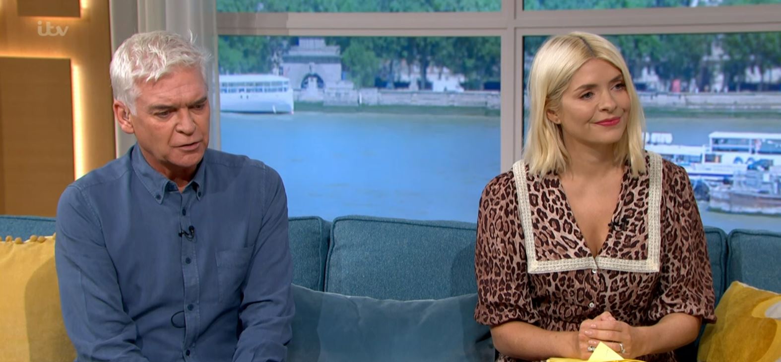 Holly Willoughby wears leopard print dress on This Morning today
