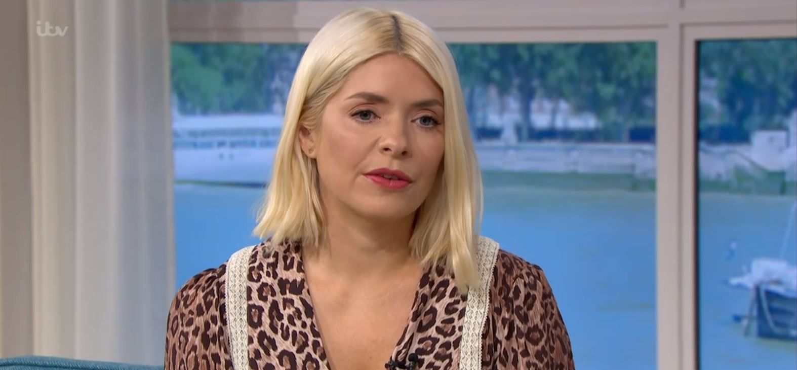 Holly Willoughby wears leopard print dress on This Morning today