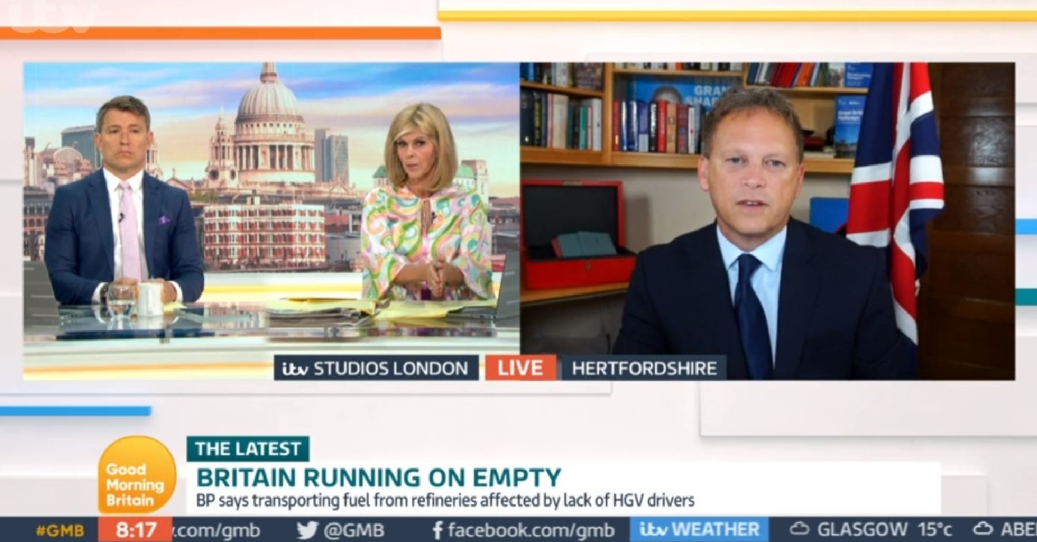Ben Shephard and Kate Garraway interview Grant Shapps on GMB