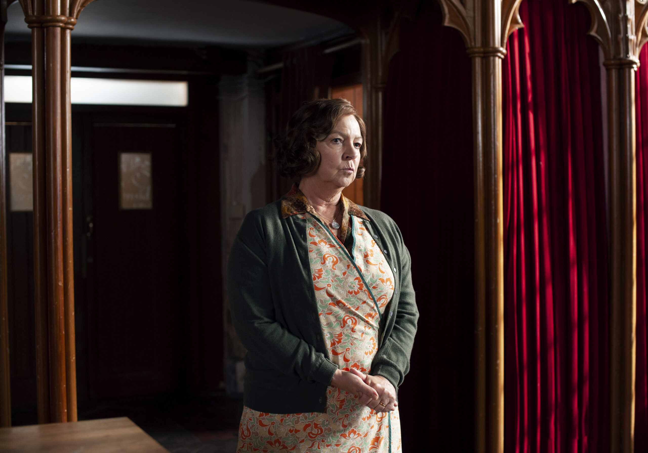 TESSA PEAKE-JONES as Mrs Chapman in Grantchester