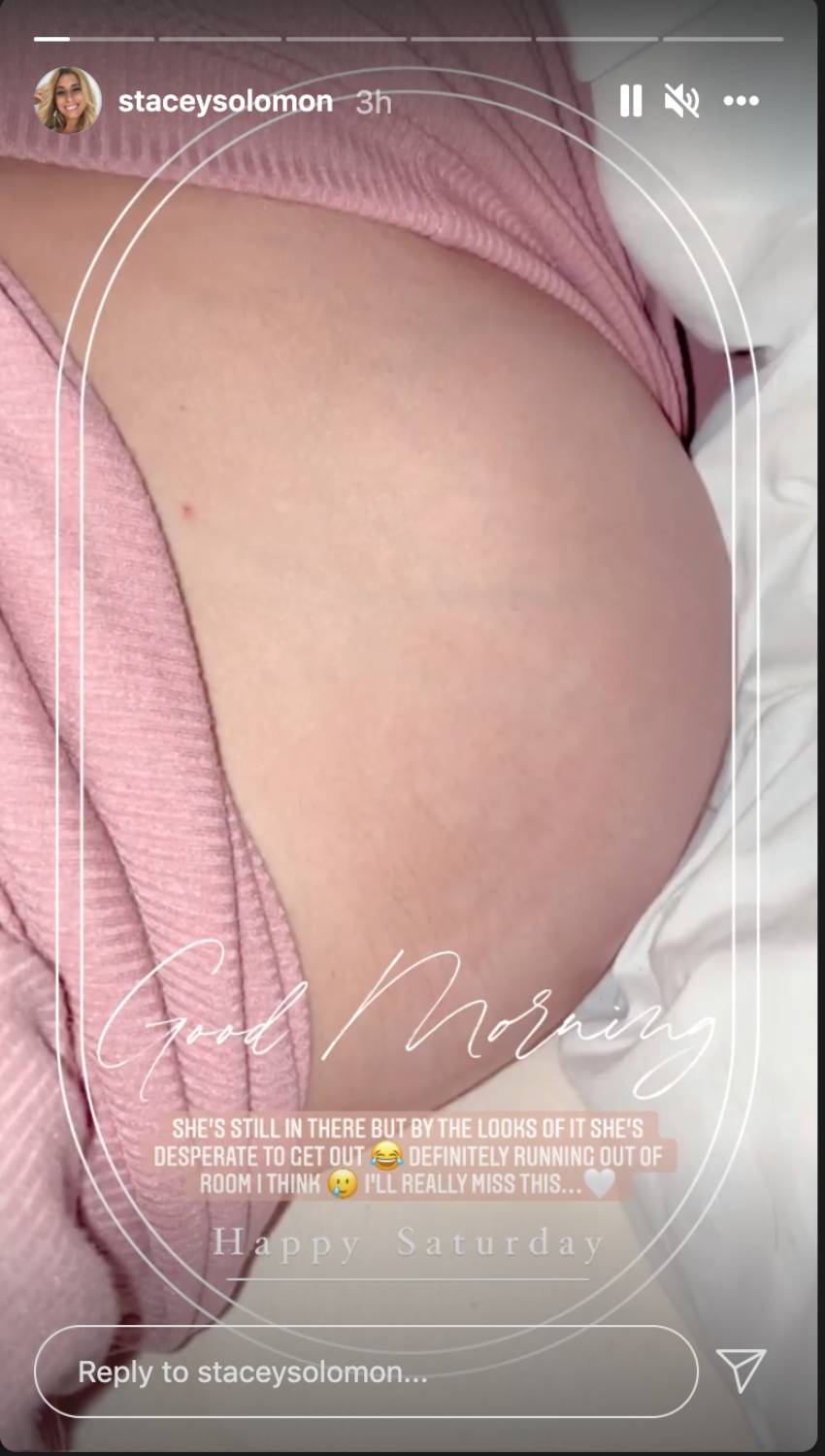 Stacey Solomon's bump is pretty big!