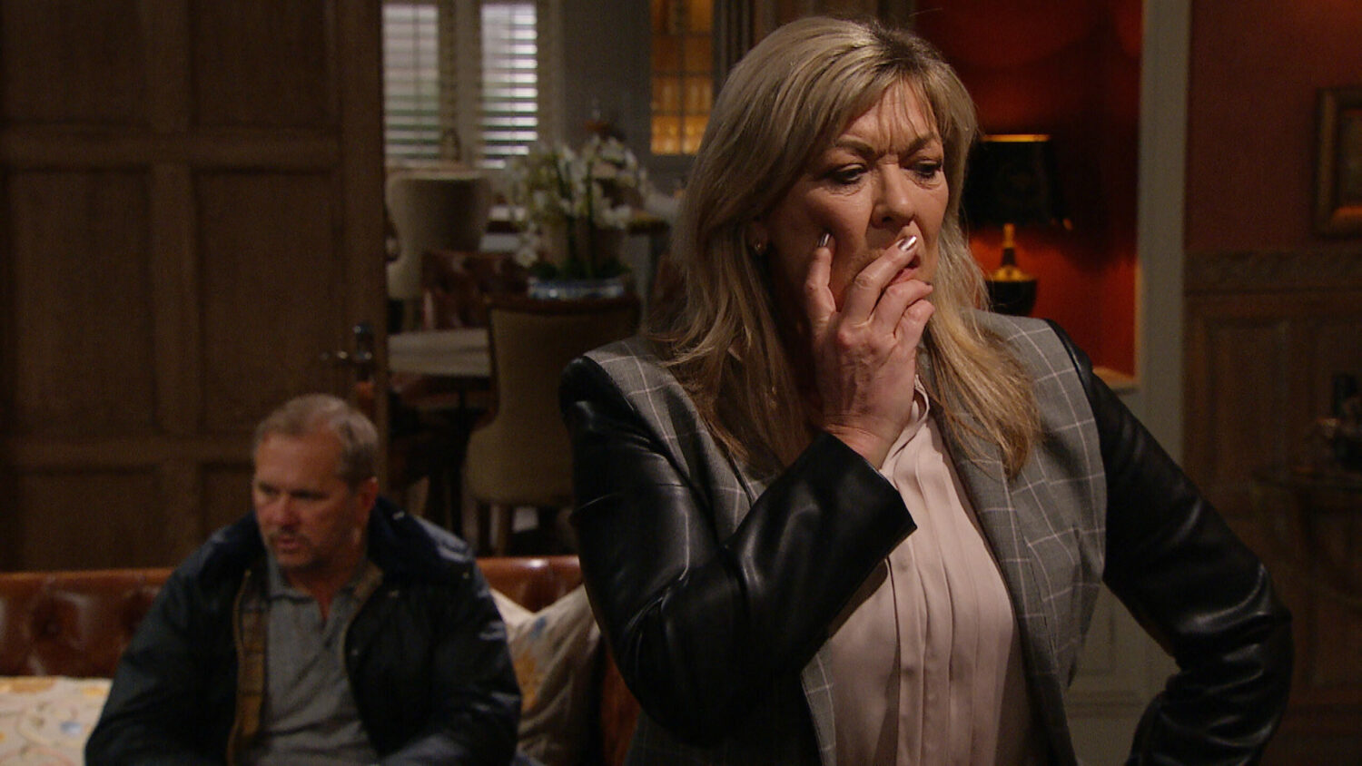 Kim Tate is shocked by Will Taylor's confession in Emmerdale