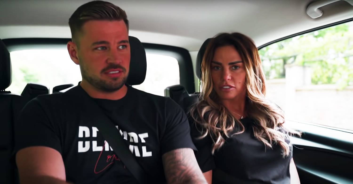 Carl Woods and Katie Price in a taxi together
