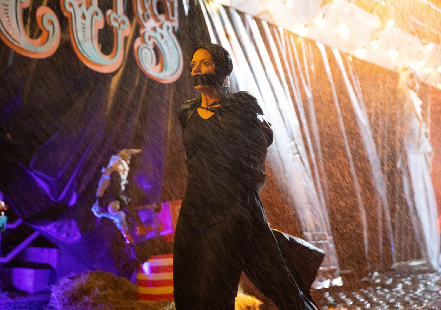 Coronation Street: Leanne is dressed as Morticia when Harvey binds and gags her