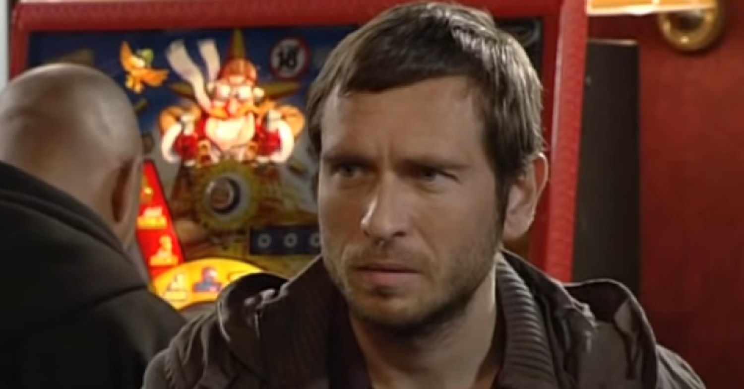 Jase Dyer looks cross in The Vic in EastEnders