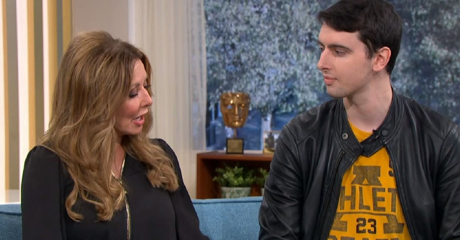 Carol Vorderman and son Cameron on This Morning
