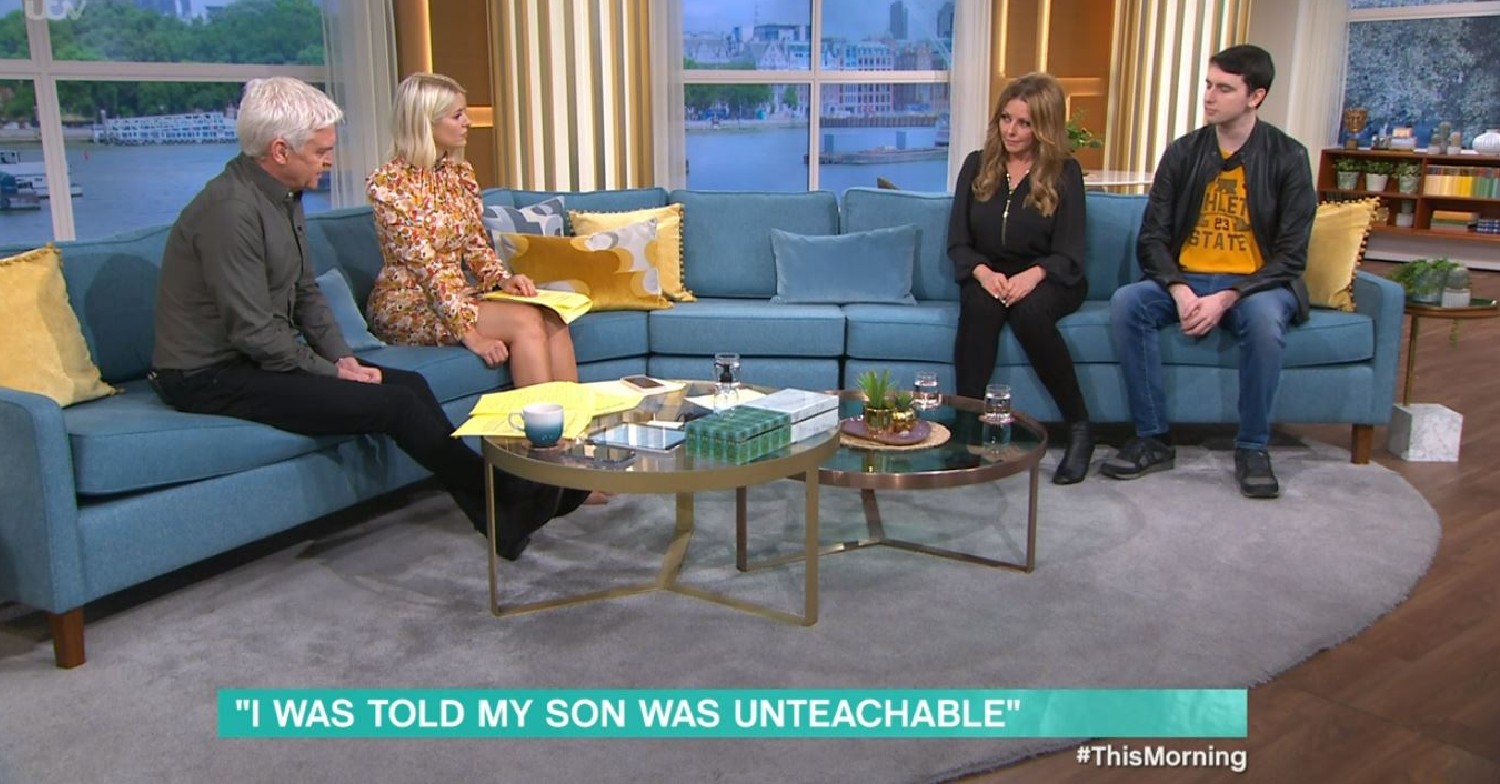 Carol Vorderman and son Cameron on This Morning