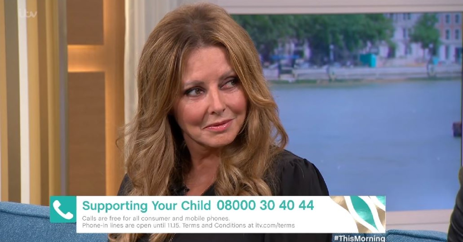 Carol Vorderman and son Cameron on This Morning