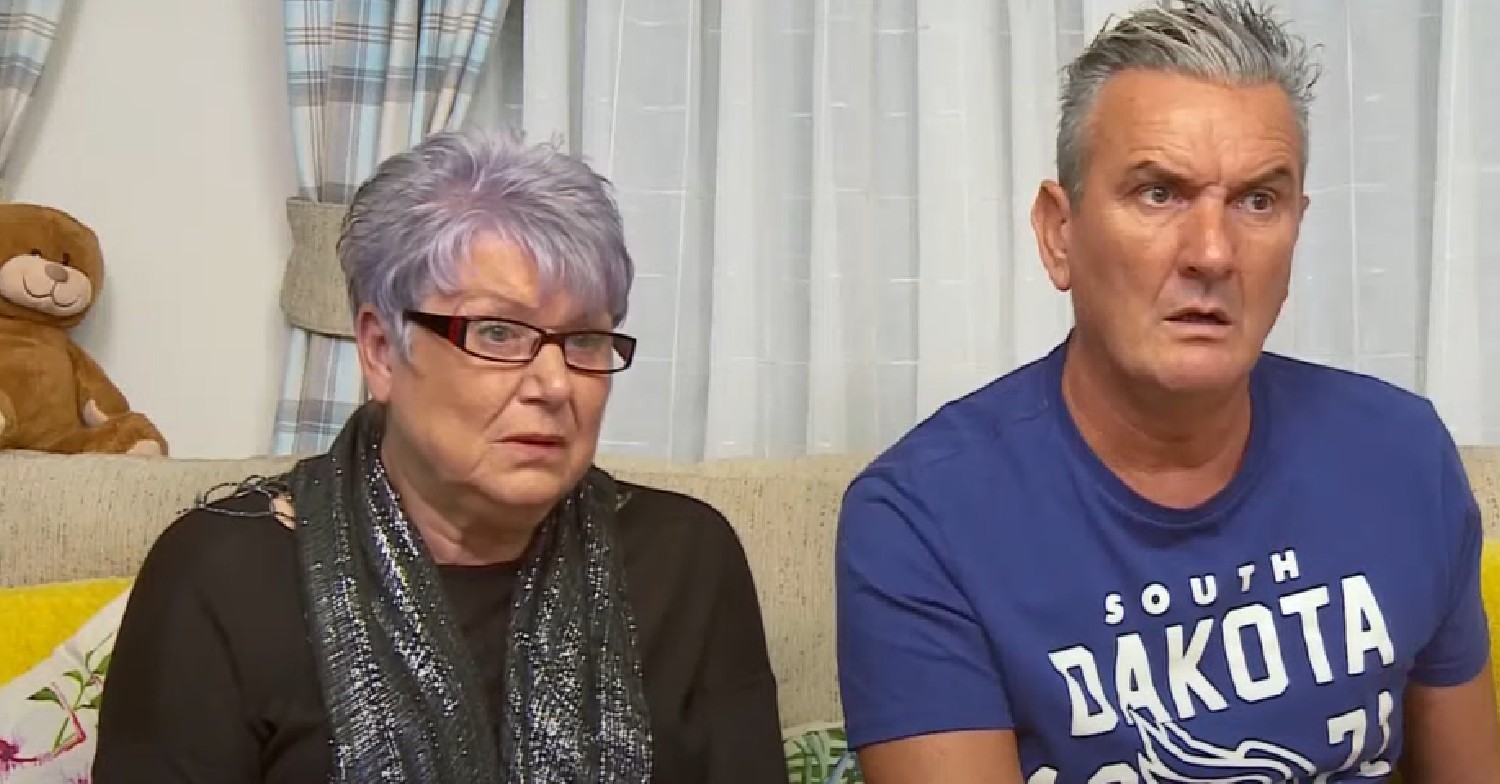 Gogglebox Jenny and Lee look shocked 