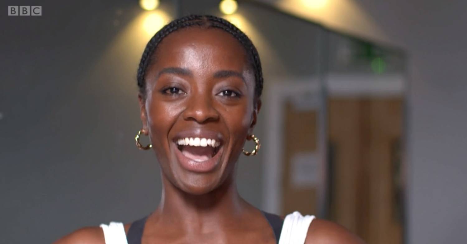 Strictly Come Dancing star AJ Odudu smiles