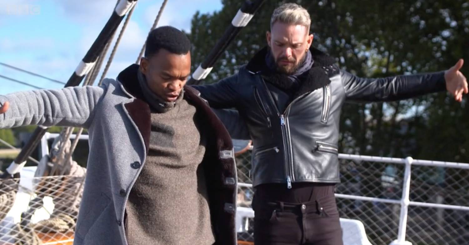 Strictly stars Johannes Radebe and John Whaite rehearse together
