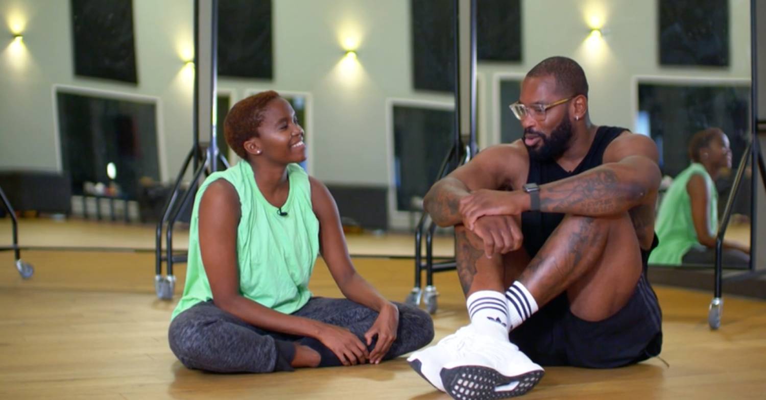 Strictly stars Oti Mabuse and Ugo Monye during rehearsals for their Moana routine