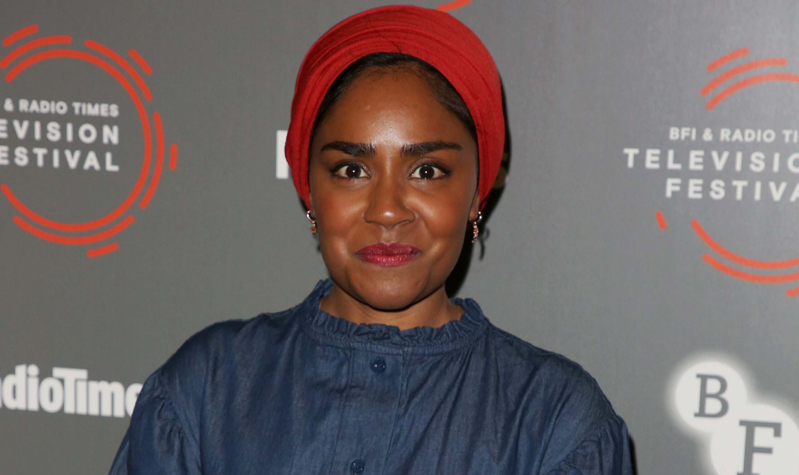 Nadiya Hussain smiles at BFI photocall Credit: SplashNews.com