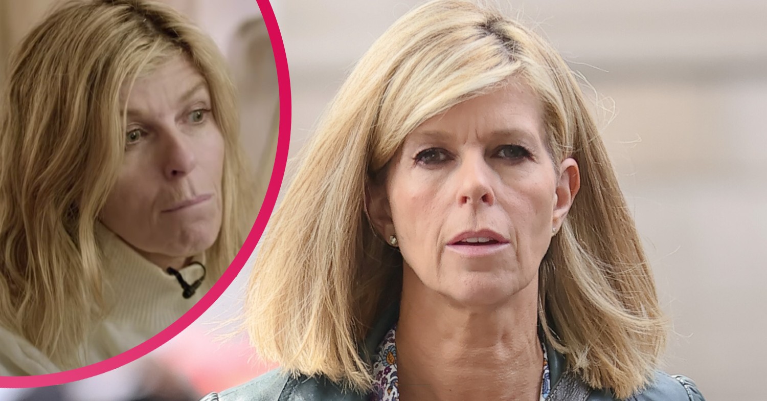 Kate Garraway walking in the street and on her documentary Finding Derek
