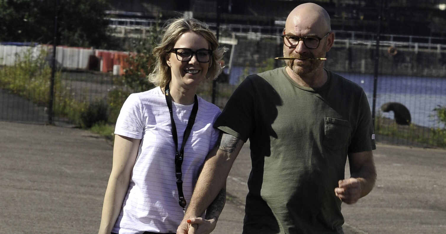 Coronation Street Sally Carman Joe Duttine out for a walk