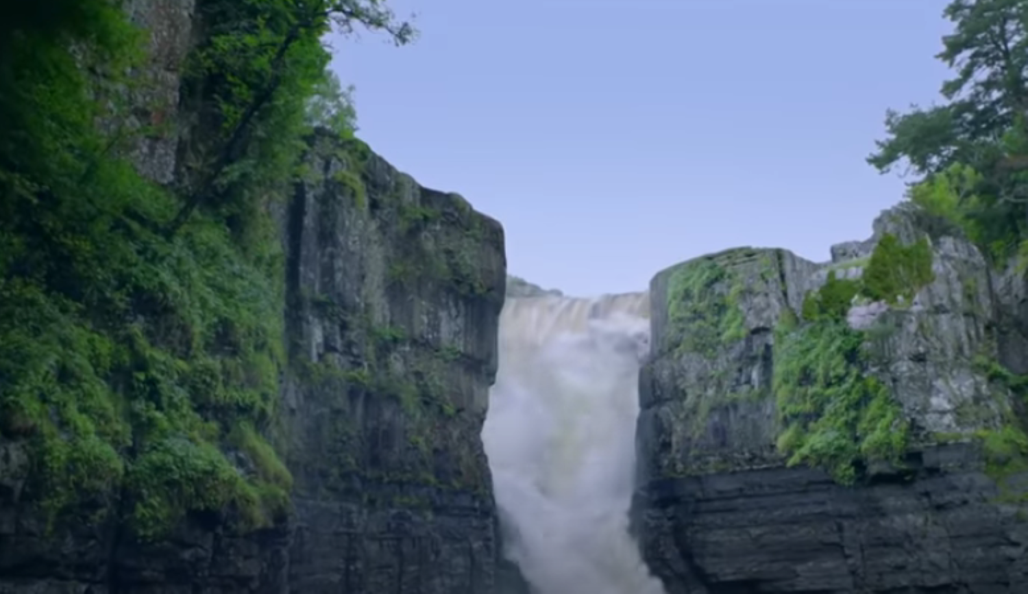 Super Soap Week waterfall in Emmerdale