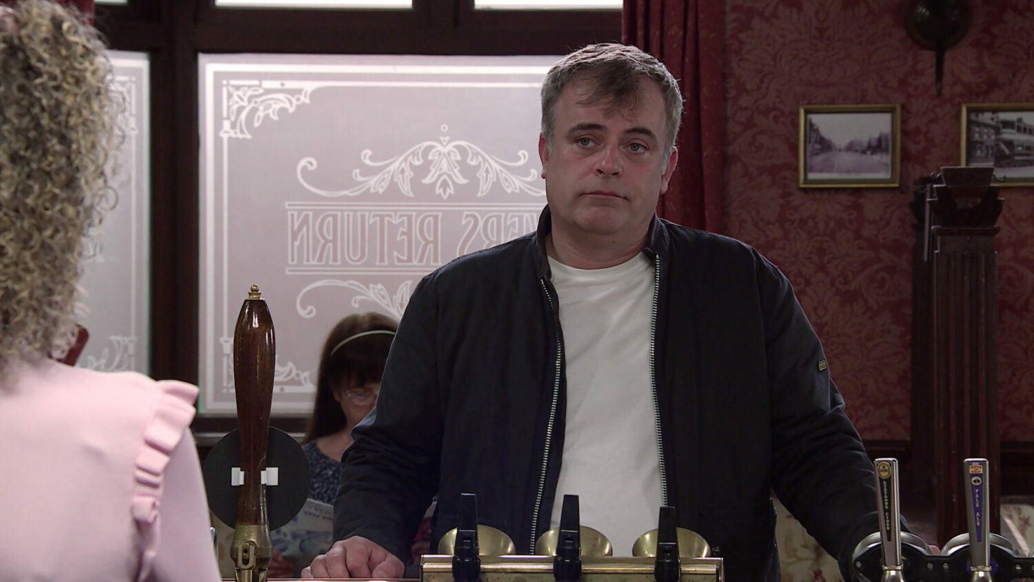 Steve at the bar of the Rovers in Coronation Street