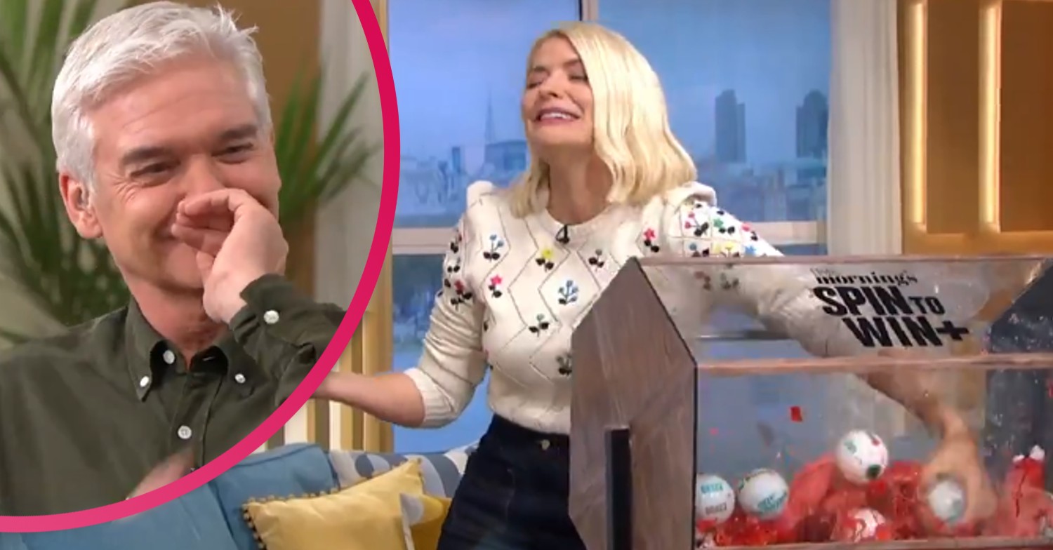 Holly Willoughby during This Morning Spin to Win segment