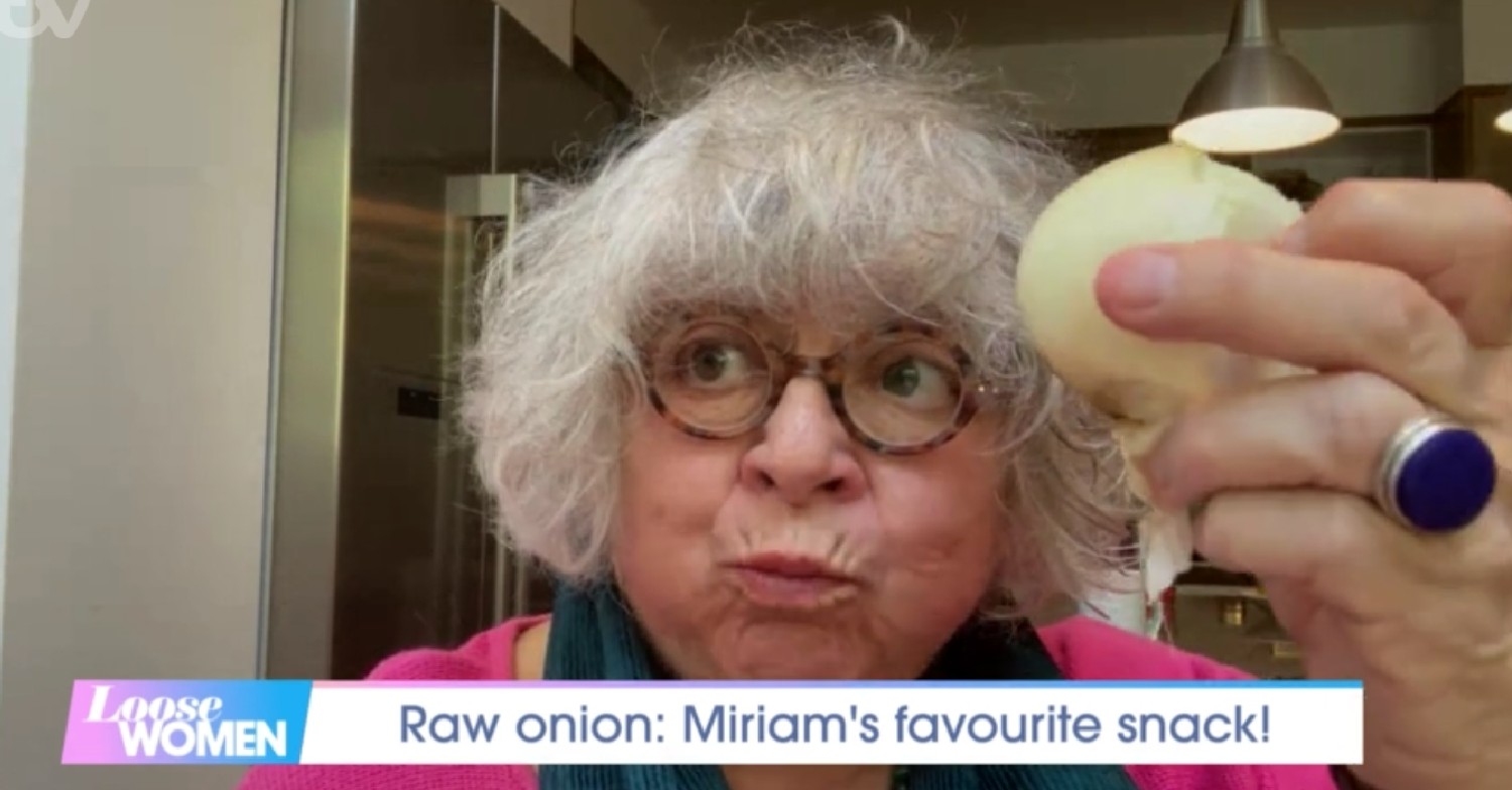 Miriam Margolyes eats onion on Loose Women
