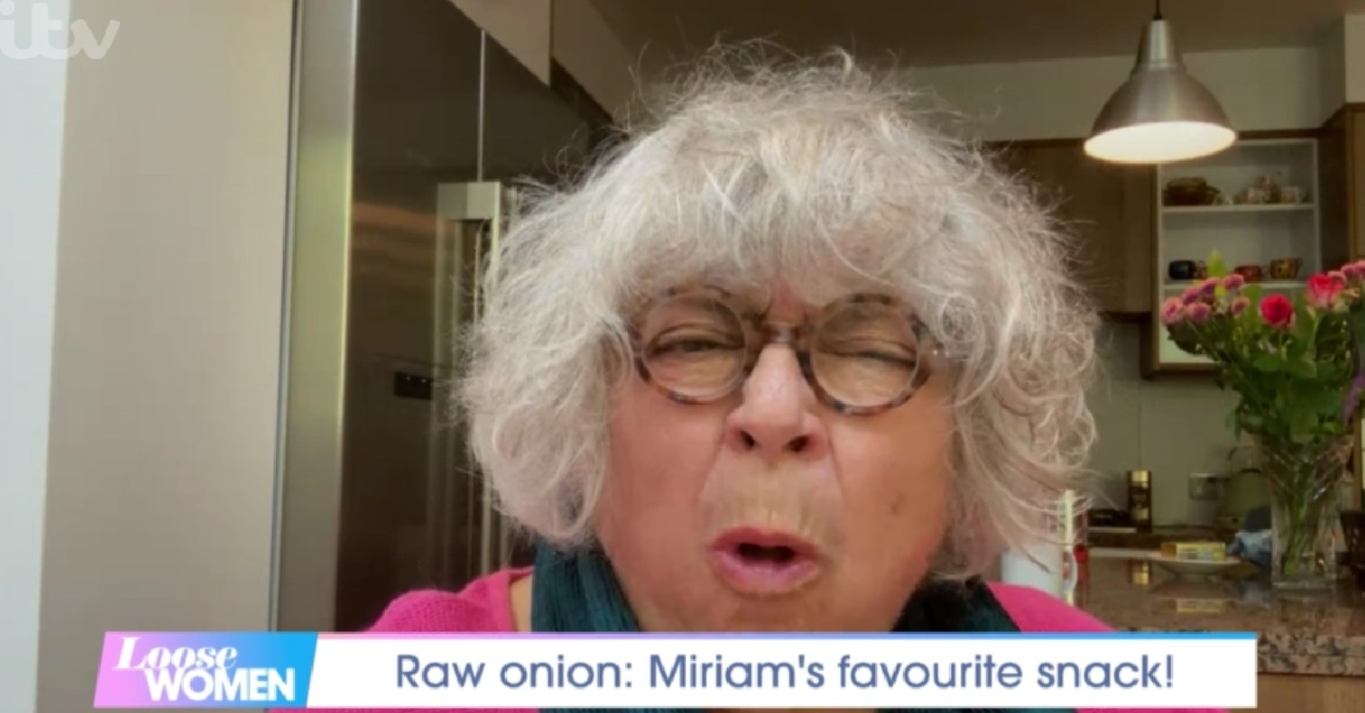 Miriam Margolyes eats onion on Loose Women today