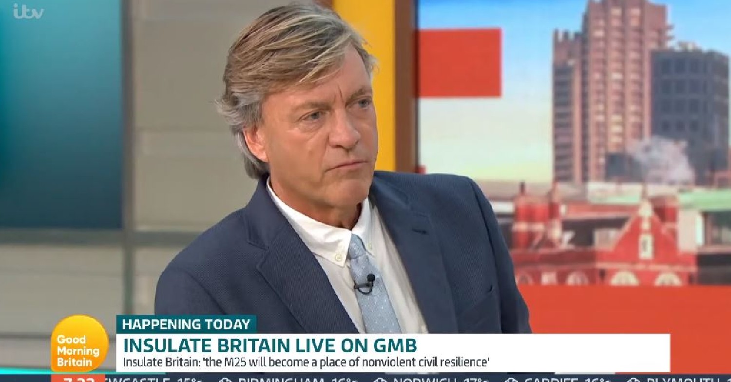Richard Madeley during Good Morning Britain interview with Insulate Britain guest
