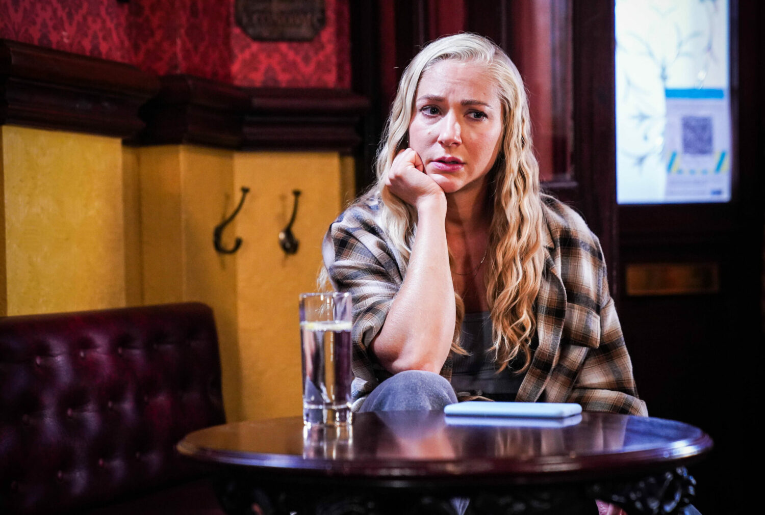 EastEnders Nancy looks upset as she confides in Mick